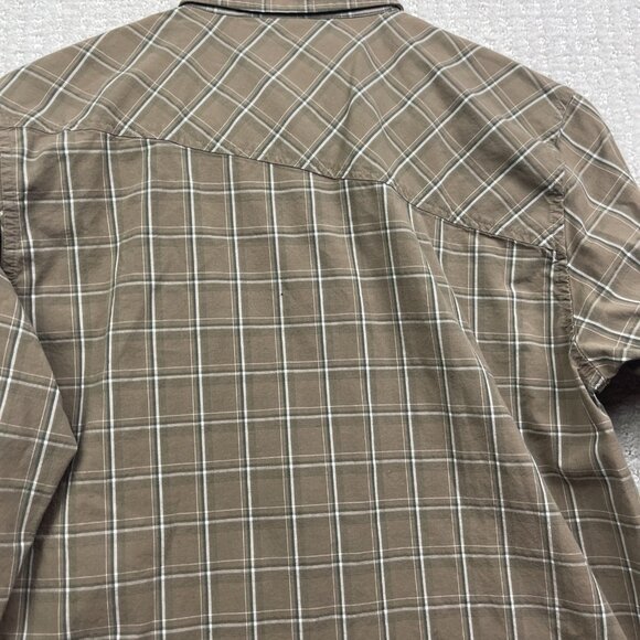 Volcom Plaid Button Up Shirt Long Sleeve Classic Fit Brown Tan Boy XL Skate Surf - Picture 13 of 13